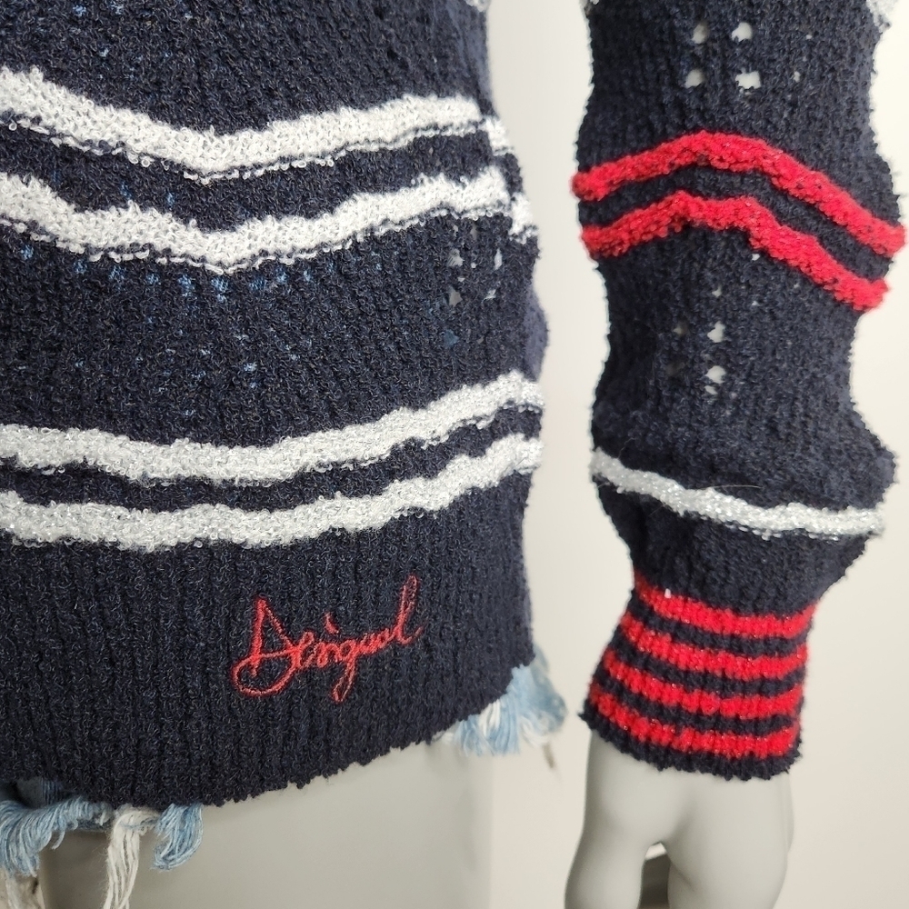 NEW! Desigual Cashel Navy Open Front Waterfall Cardigan Size S NWOT - Picture 9 of 14